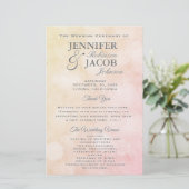 Liebliches Peach Wedding Programm (Stehend Vorderseite)
