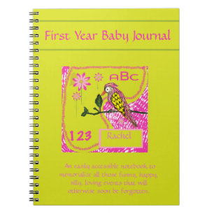 Liebliches Pink Baby Bird Baby Notizblock
