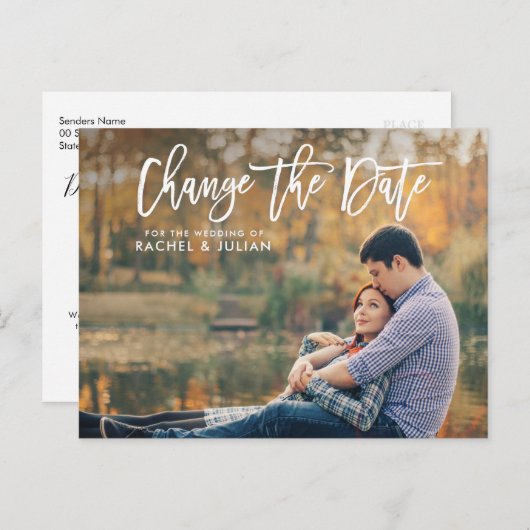 Liebliches romantisches Foto verändern das Datum Postkarte (Vorne/Hinten)