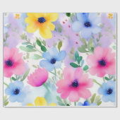 Liebliches rosa Blume Wrapping Paper Geschenkpapier (Flach)