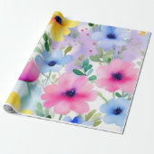 Liebliches rosa Blume Wrapping Paper Geschenkpapier (Ungerollt)