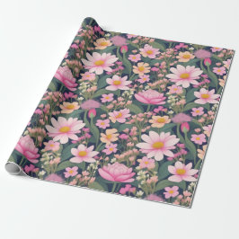 Liebliches rosa Blume Wrapping Paper Geschenkpapier