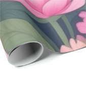 Liebliches rosa Blume Wrapping Paper Geschenkpapier (Rolleneckpunkt)