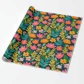 Liebliches rosa Blume Wrapping Paper Geschenkpapier (Ungerollt)
