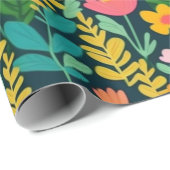 Liebliches rosa Blume Wrapping Paper Geschenkpapier (Rolleneckpunkt)