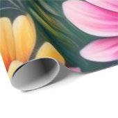 Liebliches rosa Blume Wrapping Paper Geschenkpapier (Rolleneckpunkt)