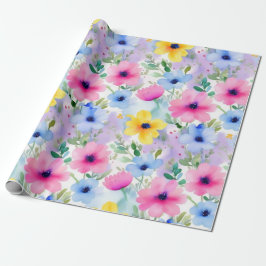 Liebliches rosa Blume Wrapping Paper Geschenkpapier