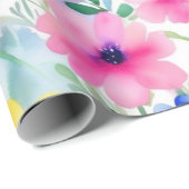 Liebliches rosa Blume Wrapping Paper Geschenkpapier (Rolleneckpunkt)