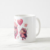 Liebliches rosa Monster & The Girl Kaffeetasse (VorderseiteRechts)