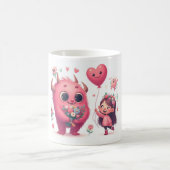 Liebliches rosa Monster & The Girl Kaffeetasse (Mittel)