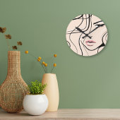 Liebliches rosa weibliches Gesicht Runde Wanduhr