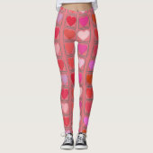 Liebliches rosafarbenes Muster für die Liebe Leggings (Vorderseite)