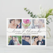 Liebliches Schreiben Hochzeit Danke Fotokarte (Stehend Vorderseite)