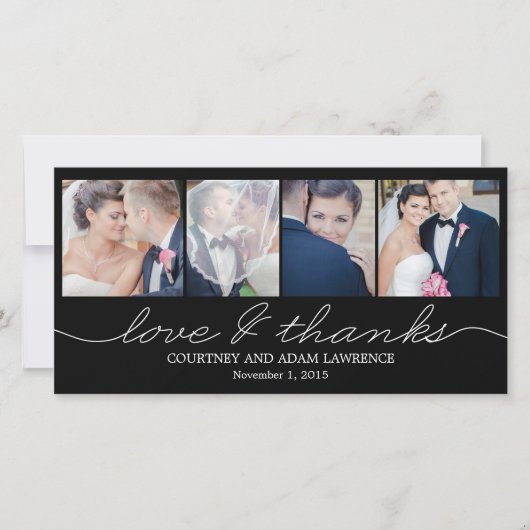 Liebliches Schreiben von Hochzeiten Dankeschön Kar Dankeskarte (Vorderseite)