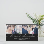 Liebliches Schreiben von Hochzeiten Dankeschön Kar Dankeskarte (Stehend Vorderseite)