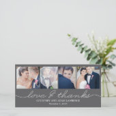 Liebliches Schreiben von Hochzeiten Dankeschön Kar Dankeskarte (Stehend Vorderseite)