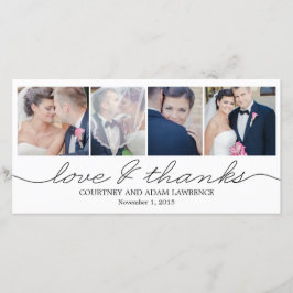 Liebliches Schreiben von Hochzeitskarten - Weiß Dankeskarte