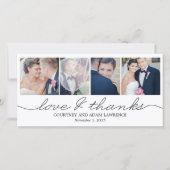 Liebliches Schreiben von Hochzeitskarten - Weiß Dankeskarte (Vorderseite)