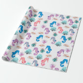Liebliches Seepferd Wrapping Paper Geschenkpapier (Ungerollt)