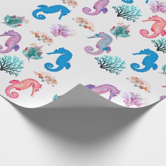 Liebliches Seepferd Wrapping Paper Geschenkpapier (Ecke)
