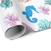 Liebliches Seepferd Wrapping Paper Geschenkpapier (Rolleneckpunkt)