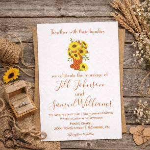 Liebliches Thema im Herbst Sonnenblumen Boot Vase  Einladung