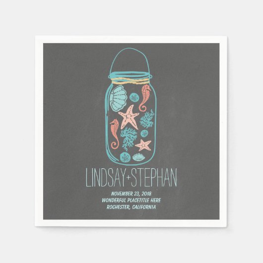 Liebliches und romantisches Hochzeitspapier Napkin Serviette (Vorderseite)