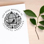 Liebliches Vintages Blumenvogel-Käfig Individuelle Gummistempel