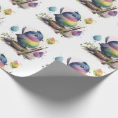 Liebliches Watercolor-Vogelumschlagpapier Geschenkpapier (Ecke)