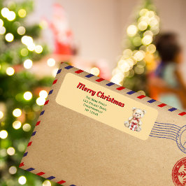 Liebliches Weihnachts-Teddy-Bären-Rücksendesiegel