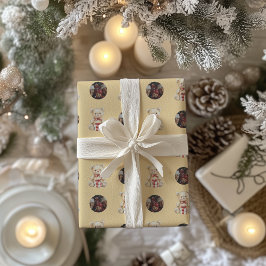 Liebliches Weihnachtsbär Custom Foto Geschenkpapier