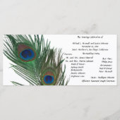 Liebliches White Peacock Wedding Programm (Vorderseite)