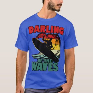 Liebling Der Wellen Cooler Sommer Surfen Retro Vin T-Shirt