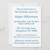 Liebling Geburtstagsfeier Einladung (Rückseite)