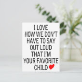 Liebling Postkarte (Stehend Vorderseite)