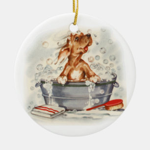 Liebling Welpe im Bad Keramik Ornament