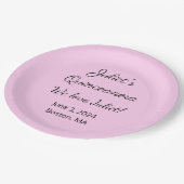 Lieblingbriefe: Rosa und Schwarz-Quinceanera Pappteller (Schrägansicht)