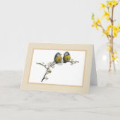 Lieblinge, die auf einem Kirschblütenbeige sitzen Karte (Gelbe Blume)