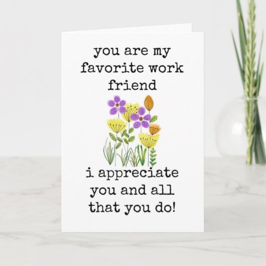 Lieblings-Arbeitsfreund, Coworker-Wertungskarte Karte (Vorderseite)