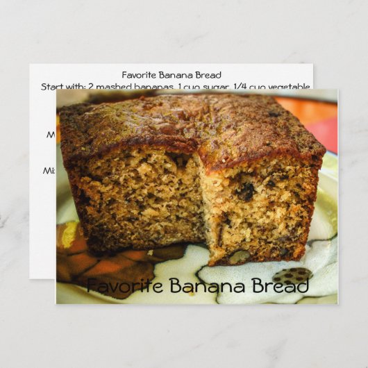 Lieblings-Bananenbrot Postkarte (Vorne/Hinten)