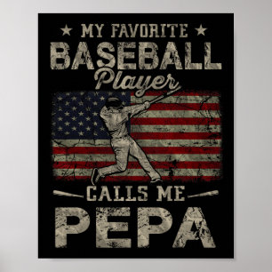 Lieblings-Baseballspieler nennt mich Pepa Vatertag Poster