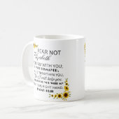 Lieblings-Bibelverse Isaiah 41:10 Sonnenblume Kaffeetasse (Vorderseite Links)