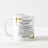 Lieblings-Bibelverse Isaiah 41:10 Sonnenblume Kaffeetasse (Links)