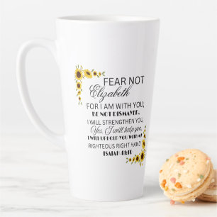Lieblings-Bibelverse Isaiah 41:10 Sonnenblume Milchtasse