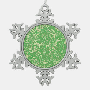 Lieblings-Blumenmuster in Grün Schneeflocken Zinn-Ornament