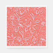 Lieblings-Blumenmuster in Rot Serviette (Vorderseite)