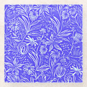 Lieblings-Blumenmuster, Periwinkle Blau, Glasuntersetzer (Vorderseite)