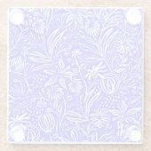 Lieblings-Blumenmuster, Periwinkle Blau, Glasuntersetzer (Rückseite)
