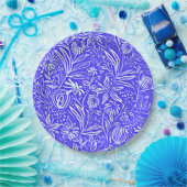 Lieblings-Blumenmuster, Periwinkle Blau, Pappteller (Party)