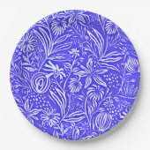 Lieblings-Blumenmuster, Periwinkle Blau, Pappteller (Vorderseite)